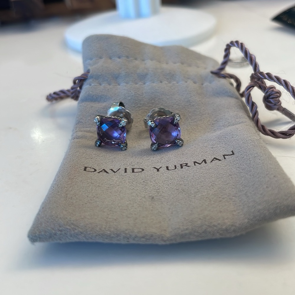 David Yurman Chatelaine and Diamonds Amethyst 9 mm